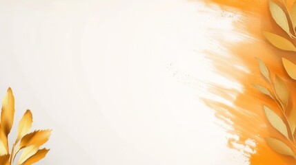 Elegant botanical watercolor leafy background texture with natural green foliage design element for text and copy space template.