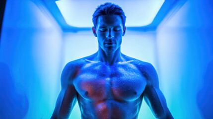 Biohacking longevity male fitness wellness cryotherapy blue light therapy recovery