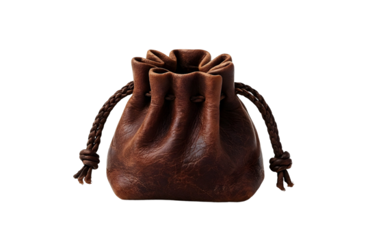 brown leather bag isolated