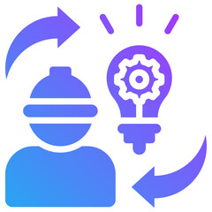 Creative worker icon for employment, business, website, application, printing, document, poster design, etc