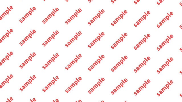 Red "sample" diagonal seamless pattern, watermark material, swatch available