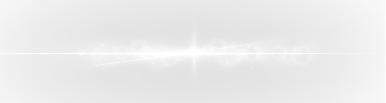 A sharp white beam stretches forward with crystal clarity and soft shimmer accents. Its bright glow adds clean energy and refined motion. Perfect for modern lighting compositions. PNG.
