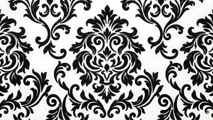 Fototapeta premium Elegant Pattern Design: A close-up view unveils an ornate design, a sophisticated arrangement of intricate floral elements, creating a captivating visual texture and vintage allure.