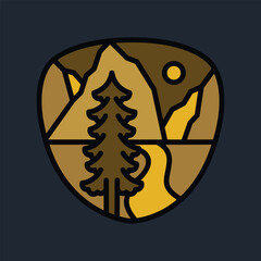 Mountain and tree graphic illustration vector art t-shirt design