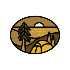 Camping for sunset graphic illustration vector art t-shirt design