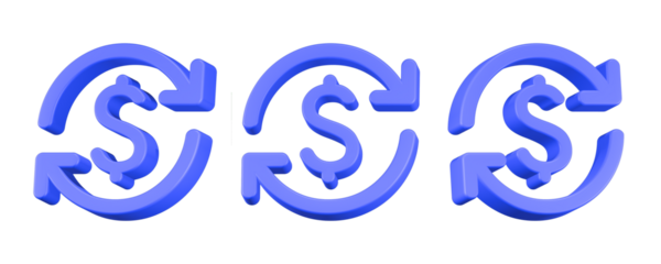 dollar currency 3d rendering icon blue color