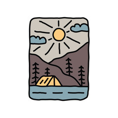 Camping and mountain graphic illustration vector art t-shirt design