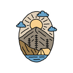 Camping and hiking illustration vector art t-shirt design