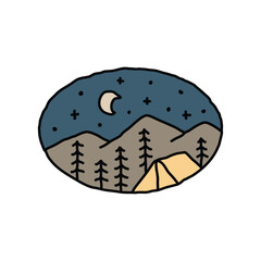 Camping and quiet nature graphic illustration vector art t-shirt design