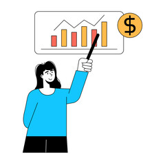 Digital Business Woman Concept Illustration