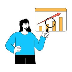 Digital Business Woman Concept Illustration