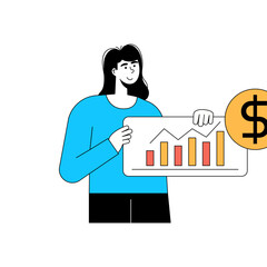 Digital Business Woman Concept Illustration