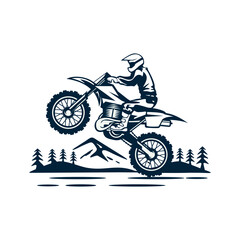 motocross illustration logo vector isolated