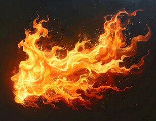 Fototapeta premium Artistic depiction of bright flames against a dark background