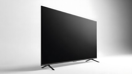 Fototapeta premium High-definition television display unit, showcasing a contemporary, ultra-thin design and advanced screen technology, ideal for home entertainment systems