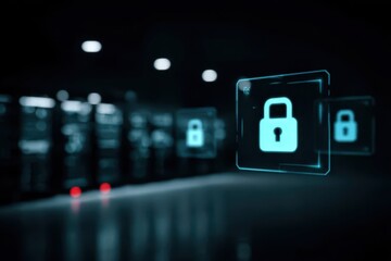 Fototapeta premium Server combined with monitoring in cryptography systems optimizes connectivity operations, enabling computing database with mobility facilitating seamless integration and enhanced