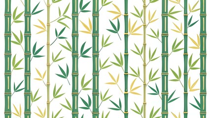 Bamboo Stalk Seamless Green Pattern
