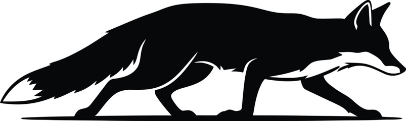 Fototapeta premium Fox silhouette illustration simple elegant design for various creative projects