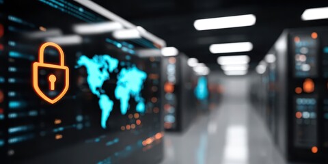 In a high tech lab, computing supports software analyzing satellite imagery, graphics visualize data, vision AI observes, and firewall secures the database