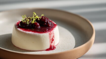 Panna Cotta Dessert with Berry Sauce