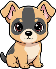 Fototapeta premium Cute Small Dog Cartoon Character Vector Illustration
