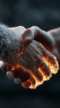 Cloud Hosting Team Handshake