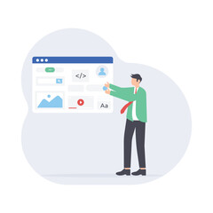 Website Redesign Flat Vector Illustration EPS 10 File