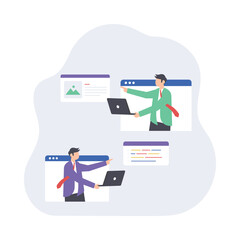 Online web  meeting Flat Vector Illustration EPS 10 File