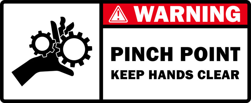 pinch point pinching hands warning sign beware machine printable caution sticker label poster