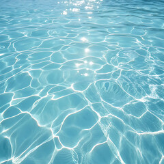 Clear Blue Water Surface with Sunlight Reflections