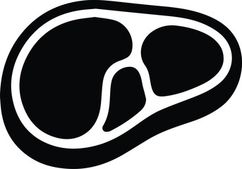 Minimalist black raw meat steak cut silhouette vector icon