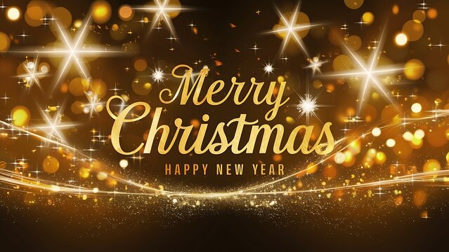 Merry christmas and happy new year greeting card 