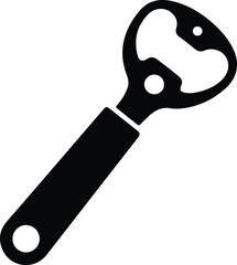 Minimalist black manual can opener kitchen utensil silhouette vector icon