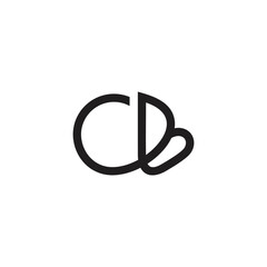 letter cb simple loop linked curves logo vector