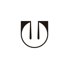 letter u abstract geometric simple logo vector