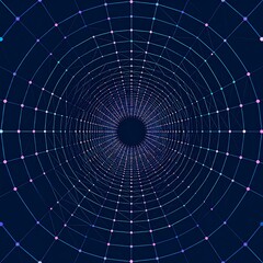 Fototapeta premium Abstract Tunnel of Interconnected Data Points and Lines.