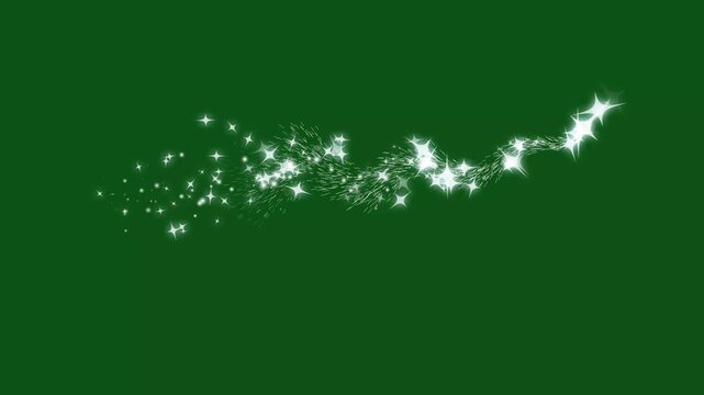 magic sparkles glitter line stars, glowing sparkle line burst, fairy dust wand glitter stars trail transition, sparkle vector doodles, glowing light effect, retro shine on green screen background.