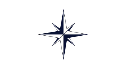 A stylized compass rose with eight points, rendered in shades of blue on a white background.
