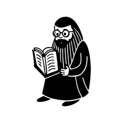 professor reading a book