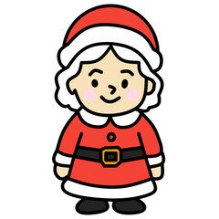 Mrs. Claus Cartoon Icon – Cute Christmas Character
