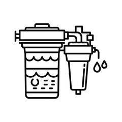 Household water filter system for clean drinking water icon