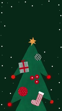 Abstract Christmas Tree Animation Story Background