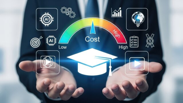Analyzing education costs for ai and technology development with progress - Powered by Adobe