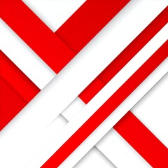 Abstract Red and White Geometric Design with Diagonal Lines.