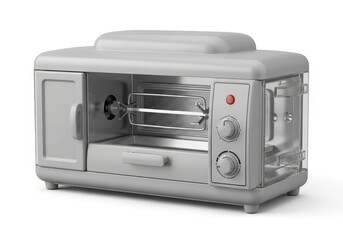 Fototapeta premium Retro style multi-function toaster oven appliance isolated on white background