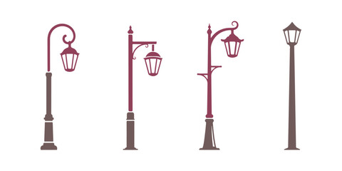 Obraz premium Lamppost symbol, logo on a plain white backdrop