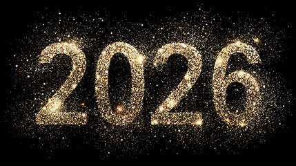 Happy New Year 2026 celebration night design with a light star and neon text sign