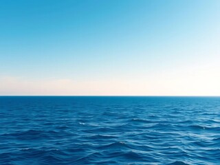 Fototapeta premium Vast, endless ocean horizon under a clear sky, travel, water