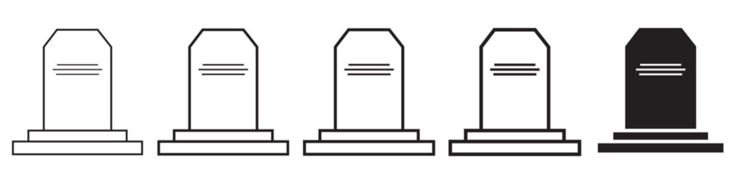 tombstone icon Simple thin line logo set