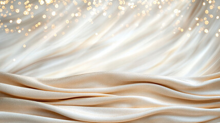Obraz premium Soft romantic rose gold glow with light spark textures and flowing satin drape
